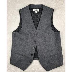 Joseph Abboud Vest Men’s Sz S Grey Wool Blend Birds Eye Paisley Lined Formal